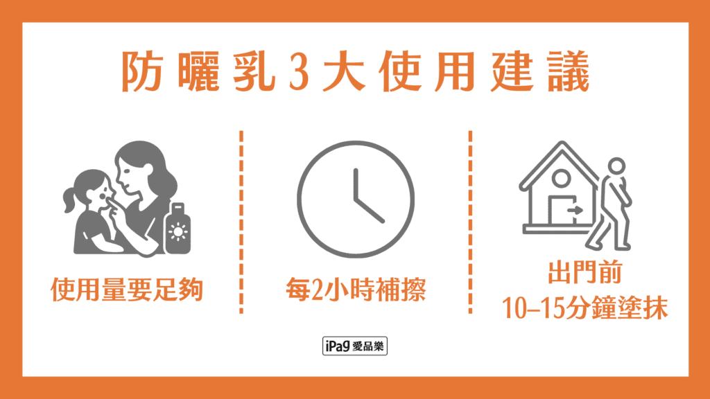 防曬乳3大使用建議